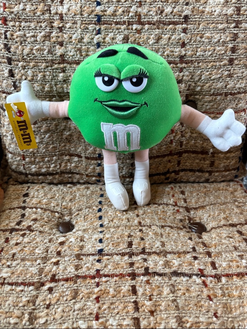 M&M'S Green Plush Character with Embroidered 'm' Logo